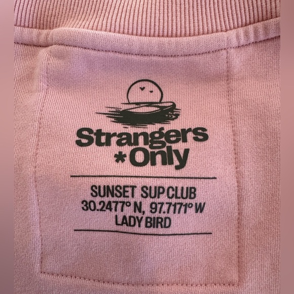 Strangers*Only SUP CLUB CREWNECK Pink 100% French Terry Cotton Sz L - Picture 8 of 13